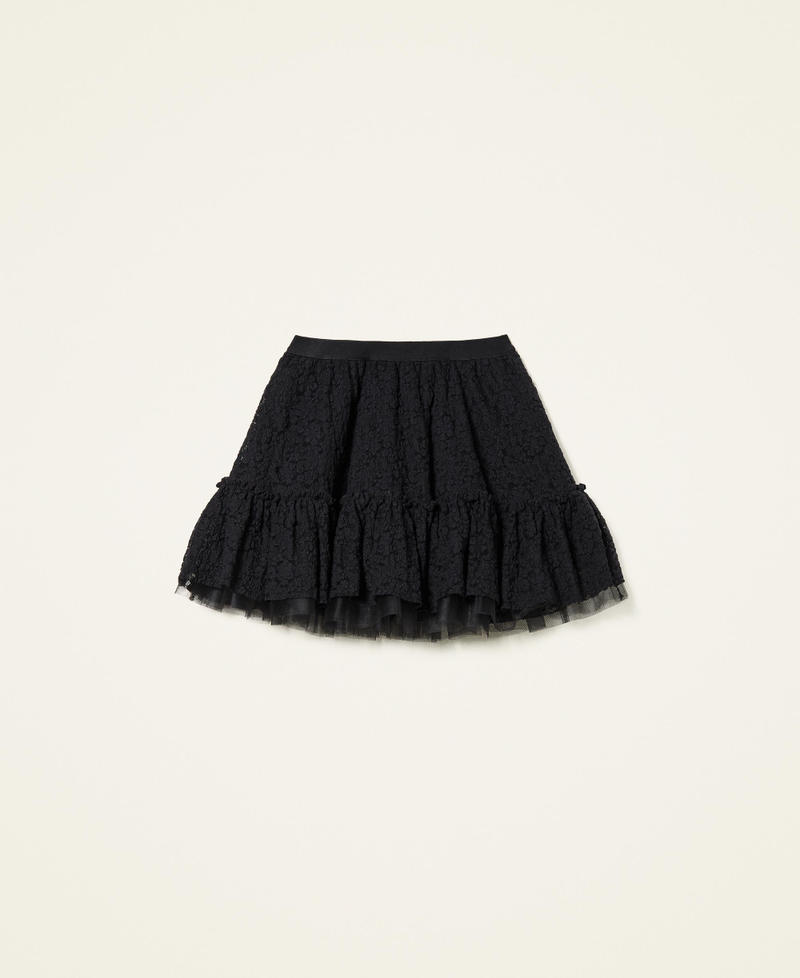 1310798 Black Lace Waist Tulle Skirt Dress