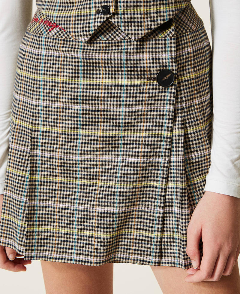 Multicolour glen plaid skirt