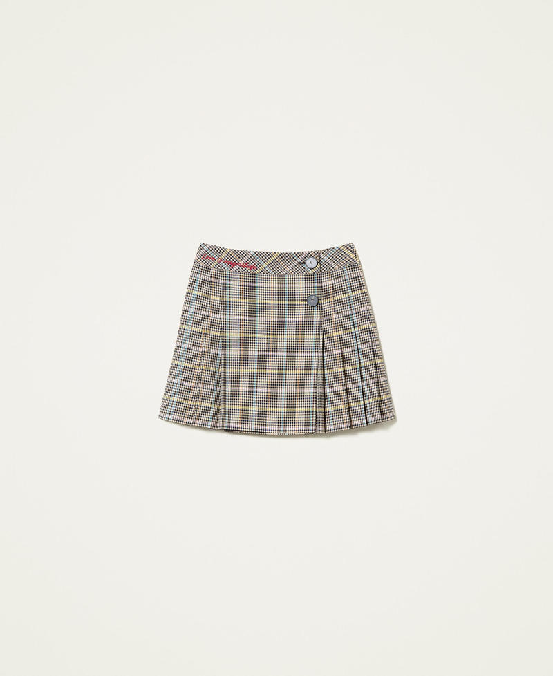 Mini jupe en prince de Galles multicolore