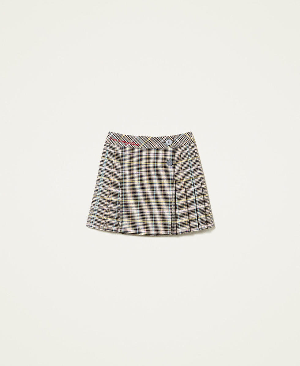 Mini jupe en prince de Galles multicolore