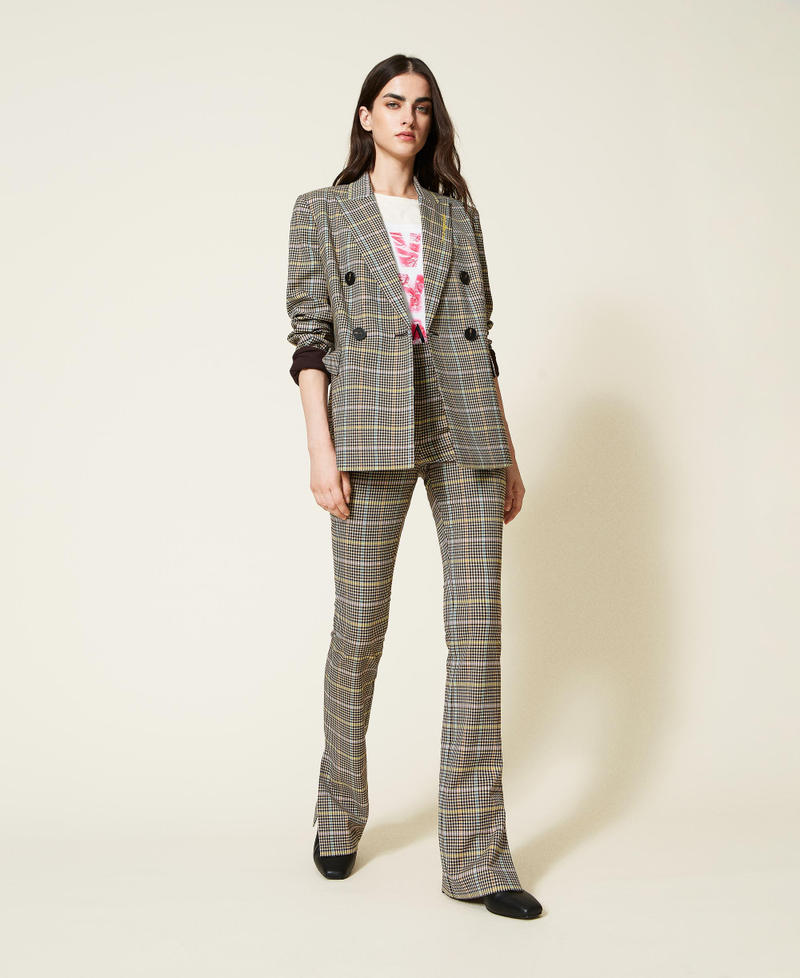 Multicolour glen plaid trousers