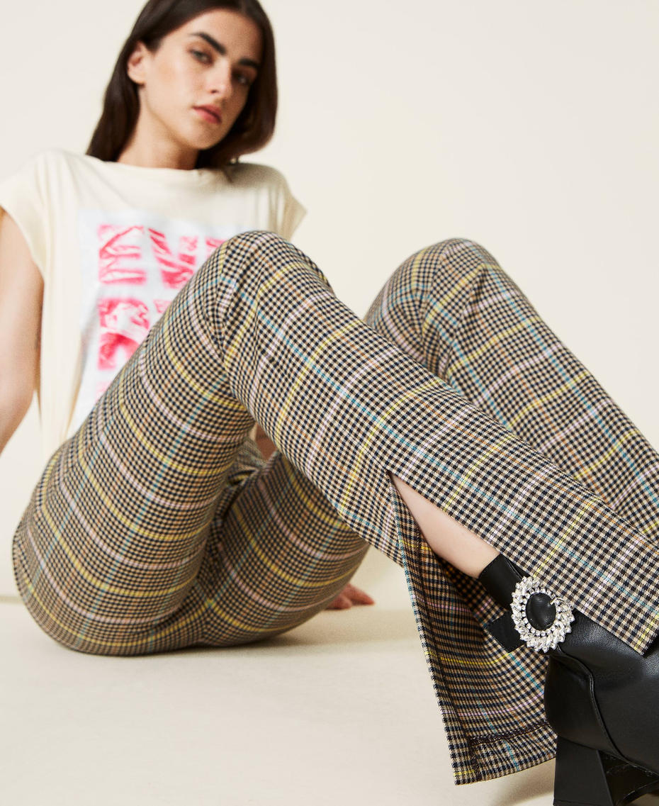 Multicolour glen plaid trousers