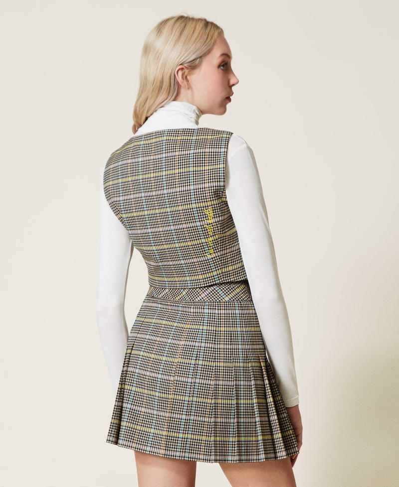 Gilet en prince de Galles multicolore