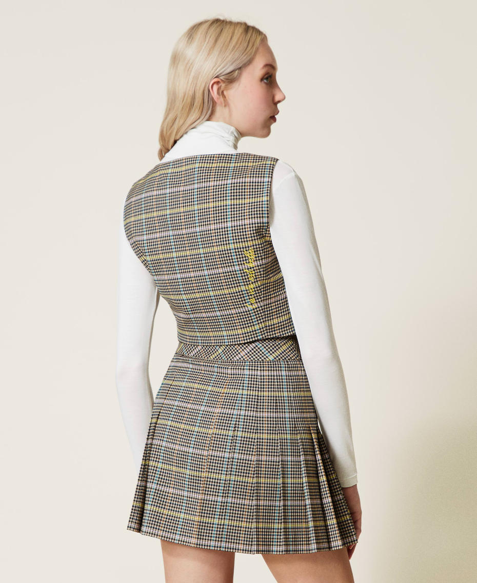 Gilet en prince de Galles multicolore