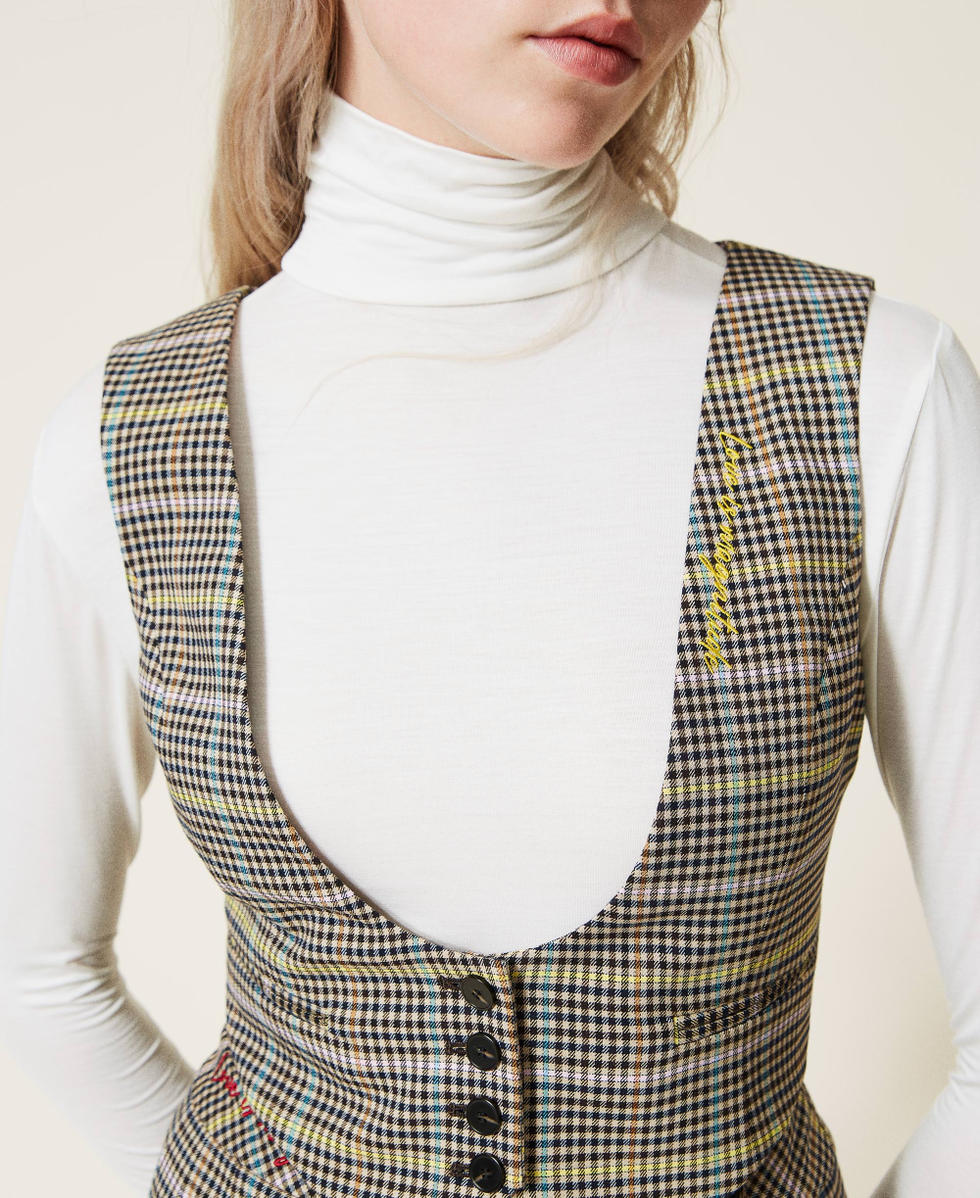 Multicolour glen plaid waistcoat