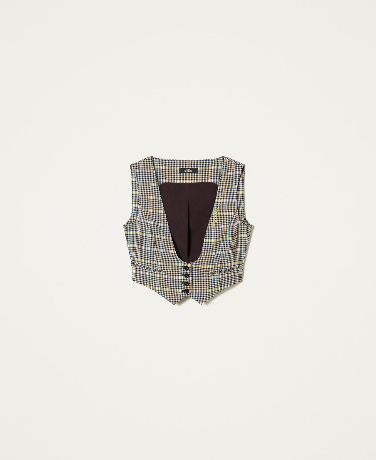 Gilet en prince de Galles multicolore
