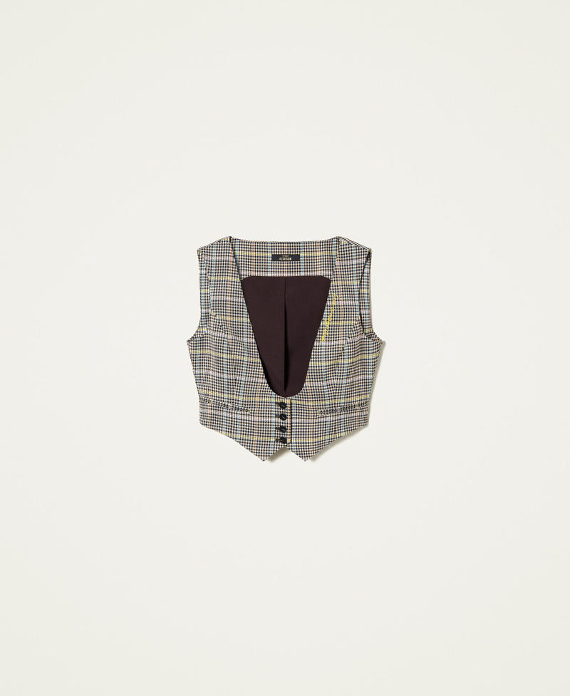 Gilet en prince de Galles multicolore
