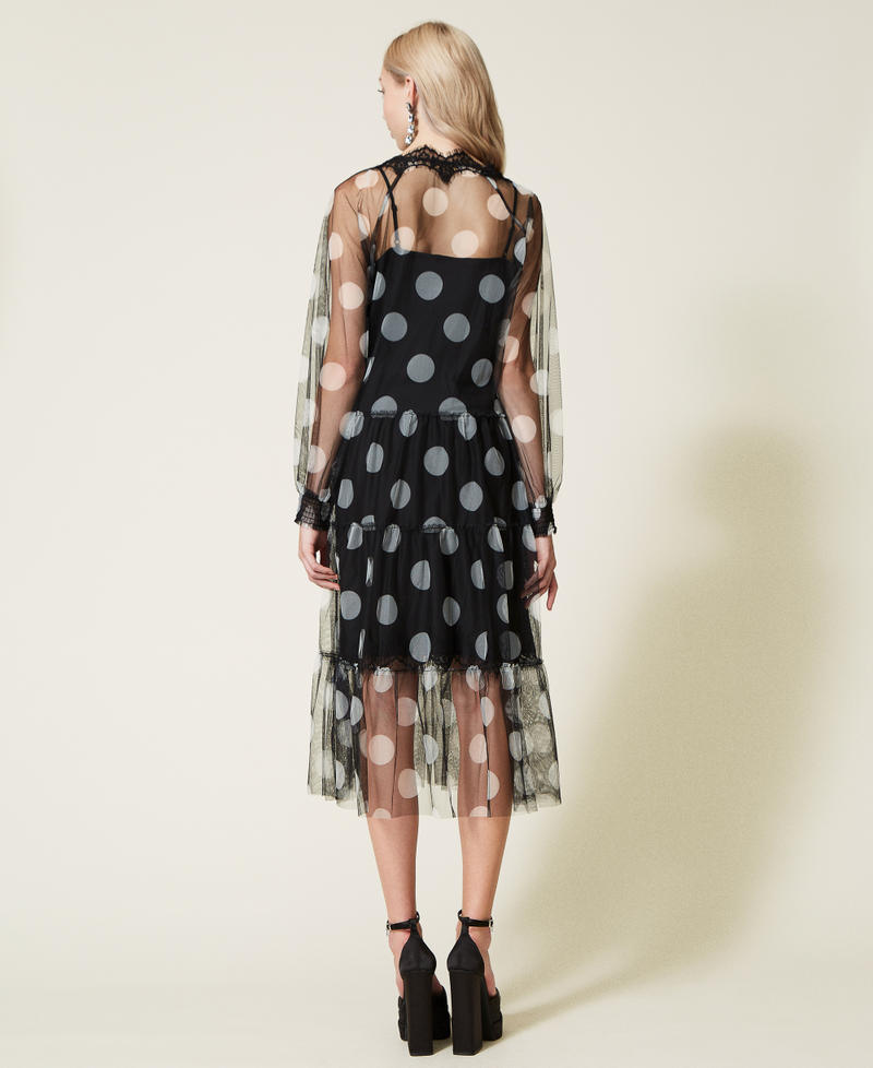 Polka dot tulle midi dress