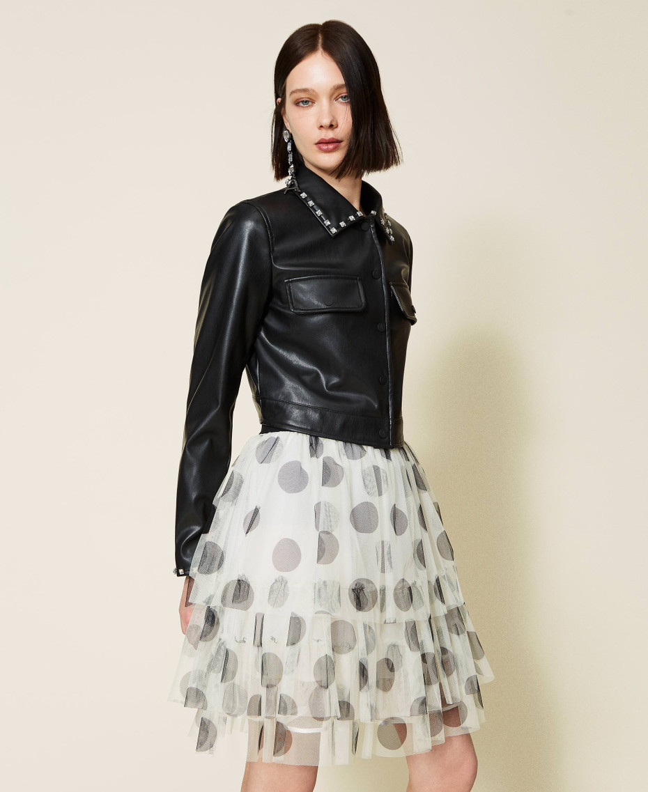 Jupe Mi-longue Femme Needle & Thread, Tulle Bleu à Pois, Coupe A, Taille UK 10