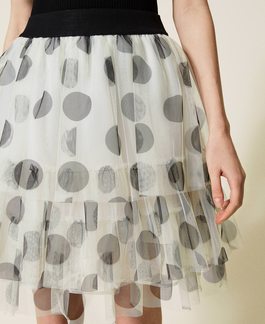 Polka dot tulle mini skirt