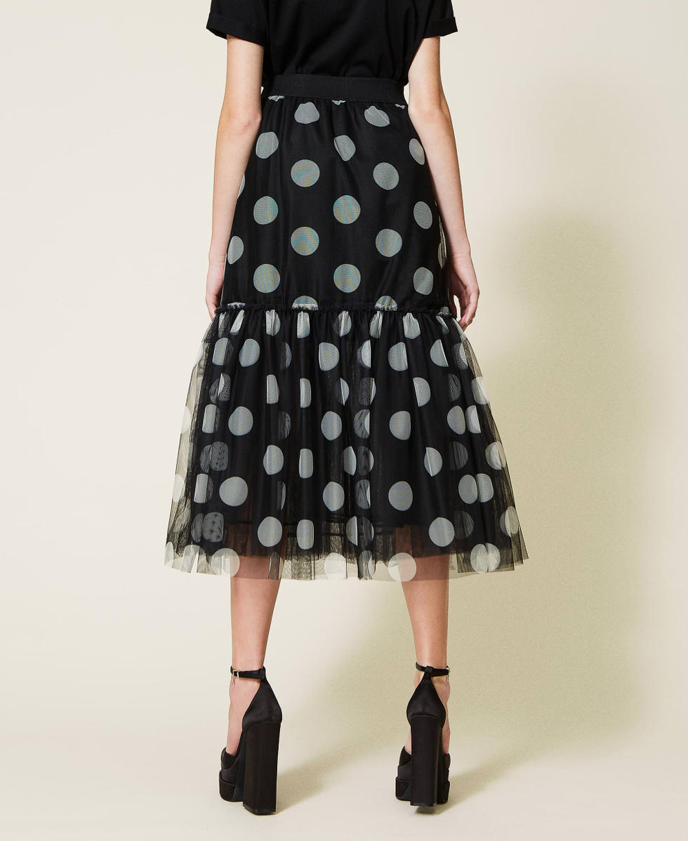 Gonna lunga in tulle a pois Donna Nero TWINSET Milano
