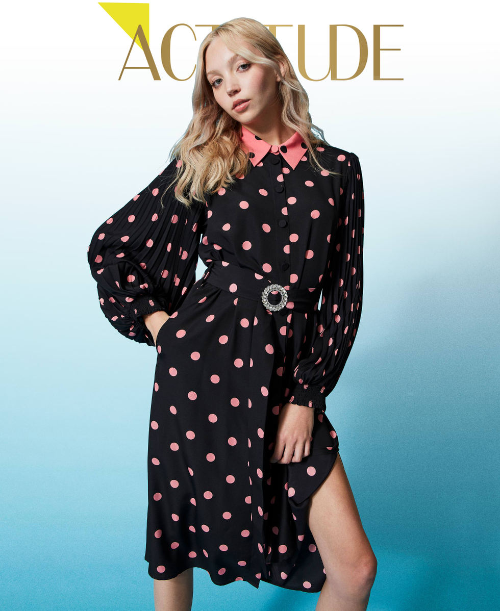 Black polka 2025 dot shirt dress