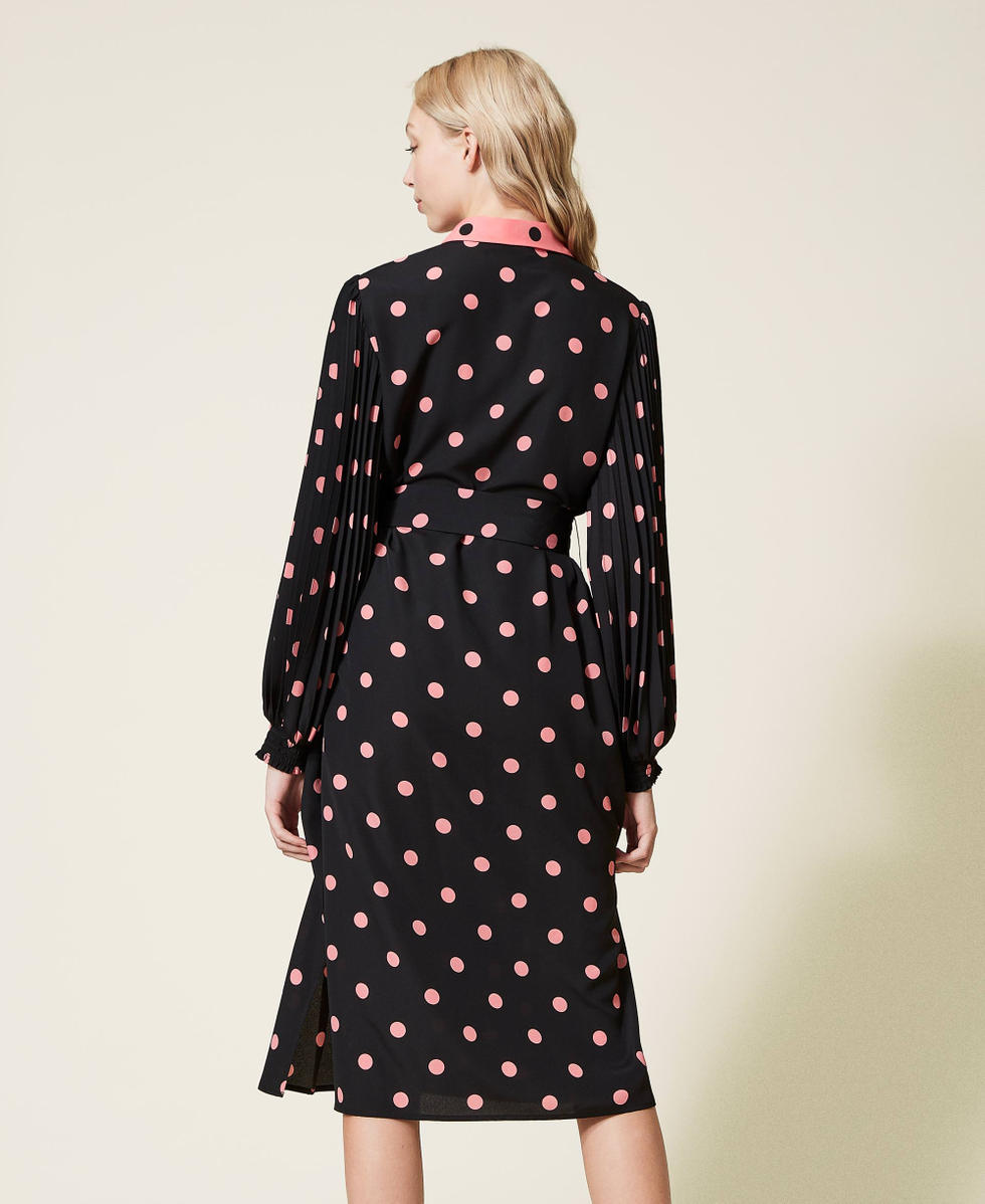 Polka dot shirt dress Woman, Black | TWINSET Milano