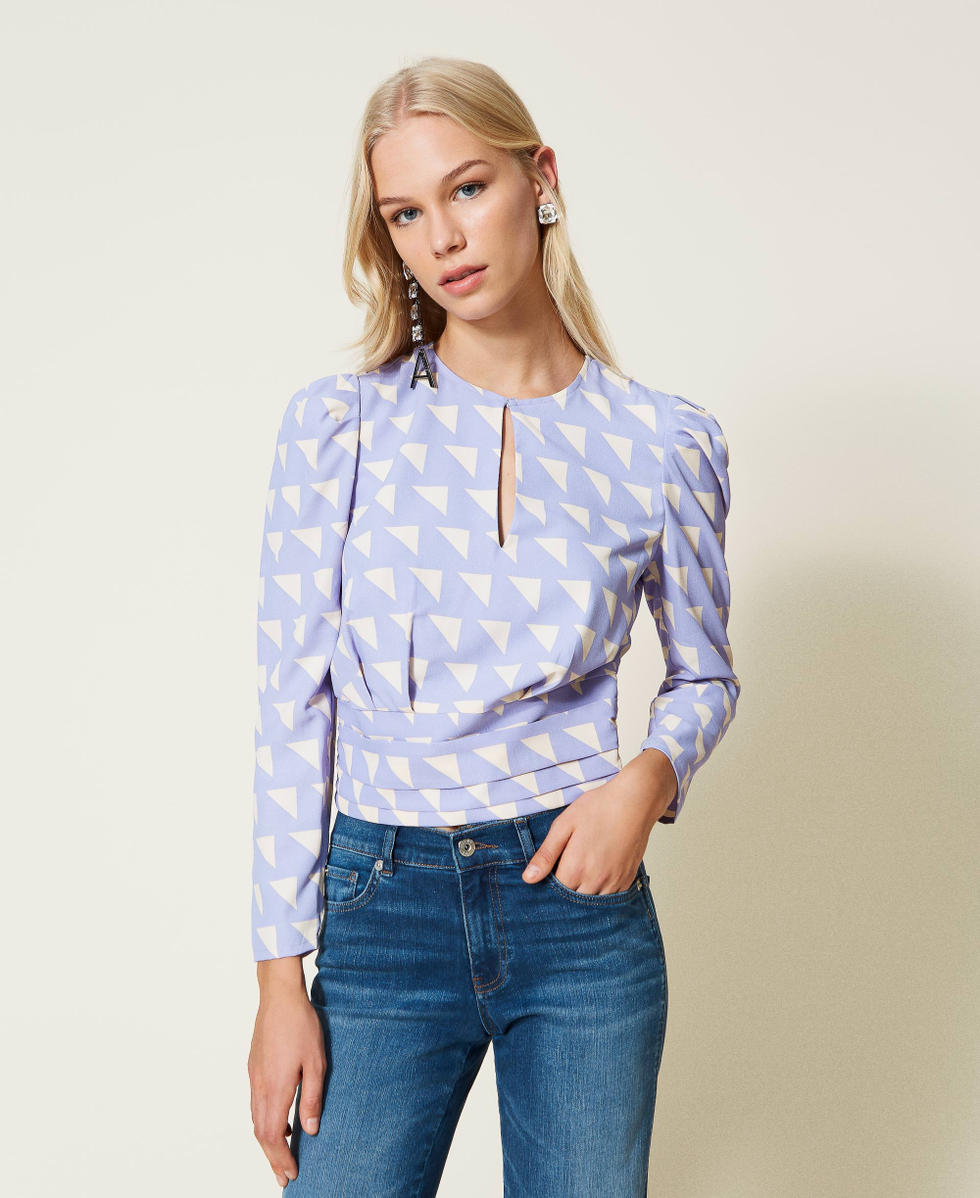 Recycled polyester blouse Woman, Purple | TWINSET Milano