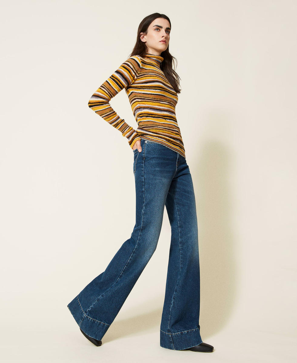 High waist bell bottom jeans