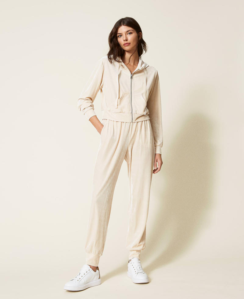 Chenille zipped hoodie and joggers