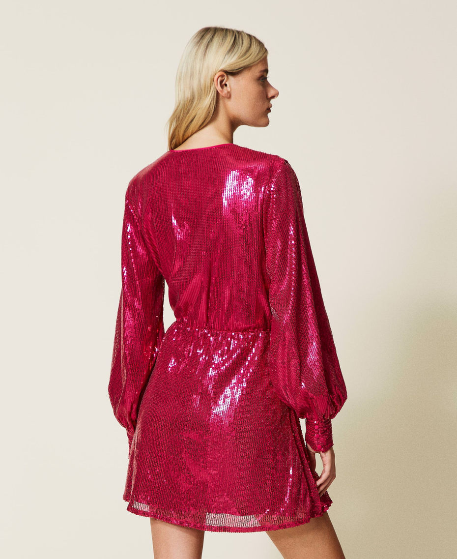Full sequin wrap-around dress