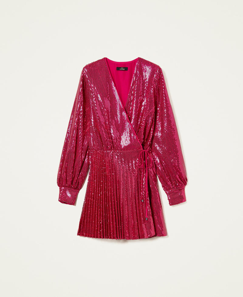 Full sequin wrap-around dress