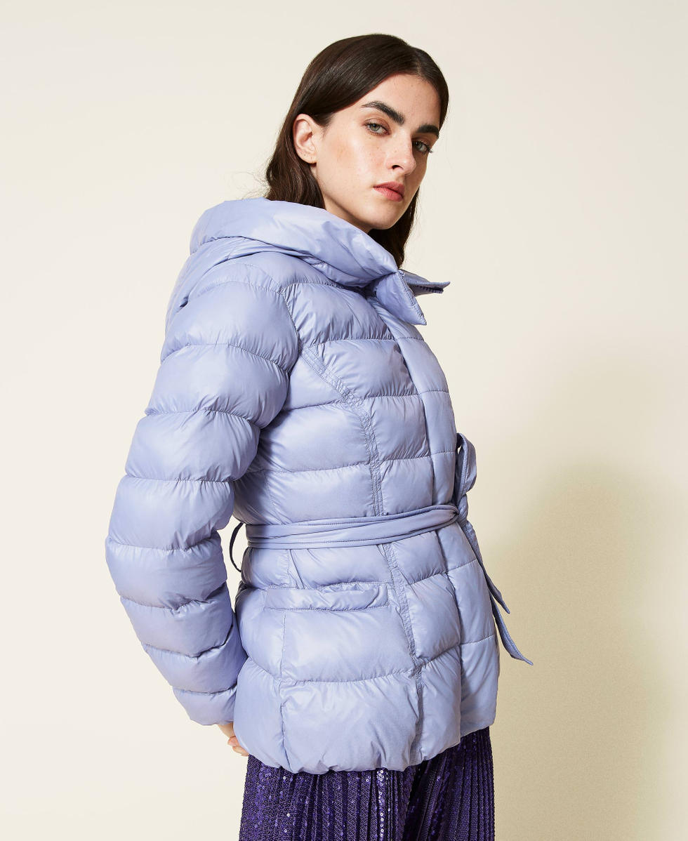 Doudoune courte en tissu technique recycle Femme Violet TWINSET Milano