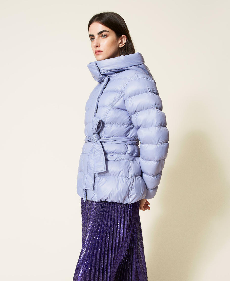 Short puffer jacket made from recycled technical fabric "Persian Violet" Purple Woman 222AP2730_10056_04