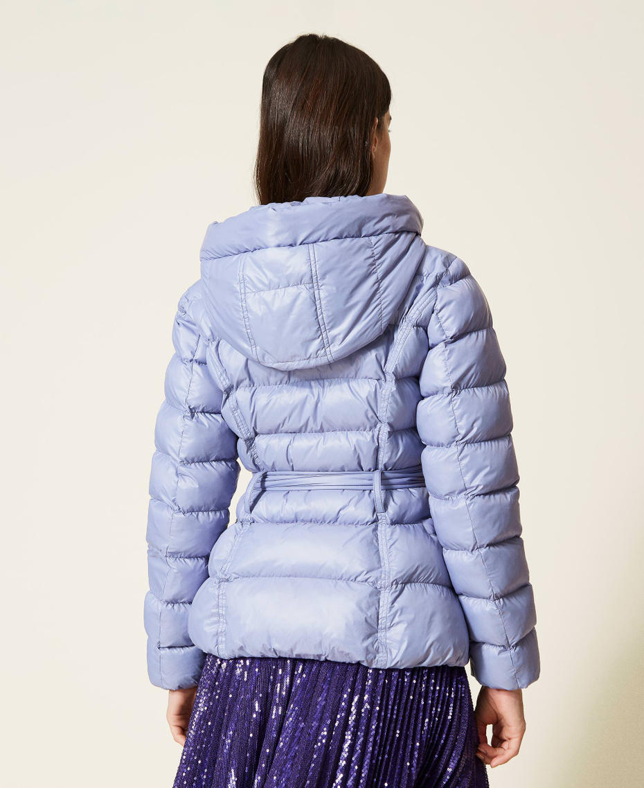 Short puffer jacket made from recycled technical fabric "Persian Violet" Purple Woman 222AP2730_10056_05