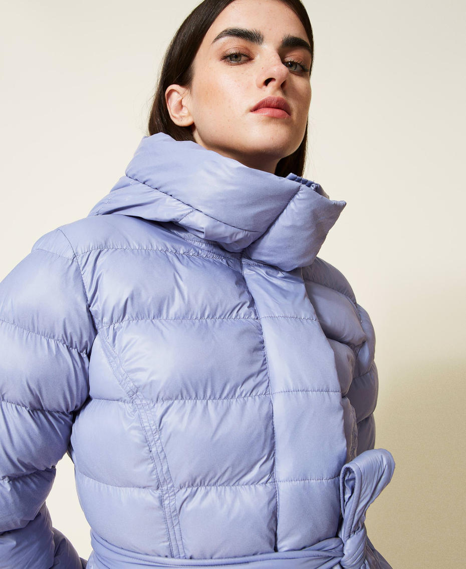 Short puffer jacket made from recycled technical fabric "Persian Violet" Purple Woman 222AP2730-06