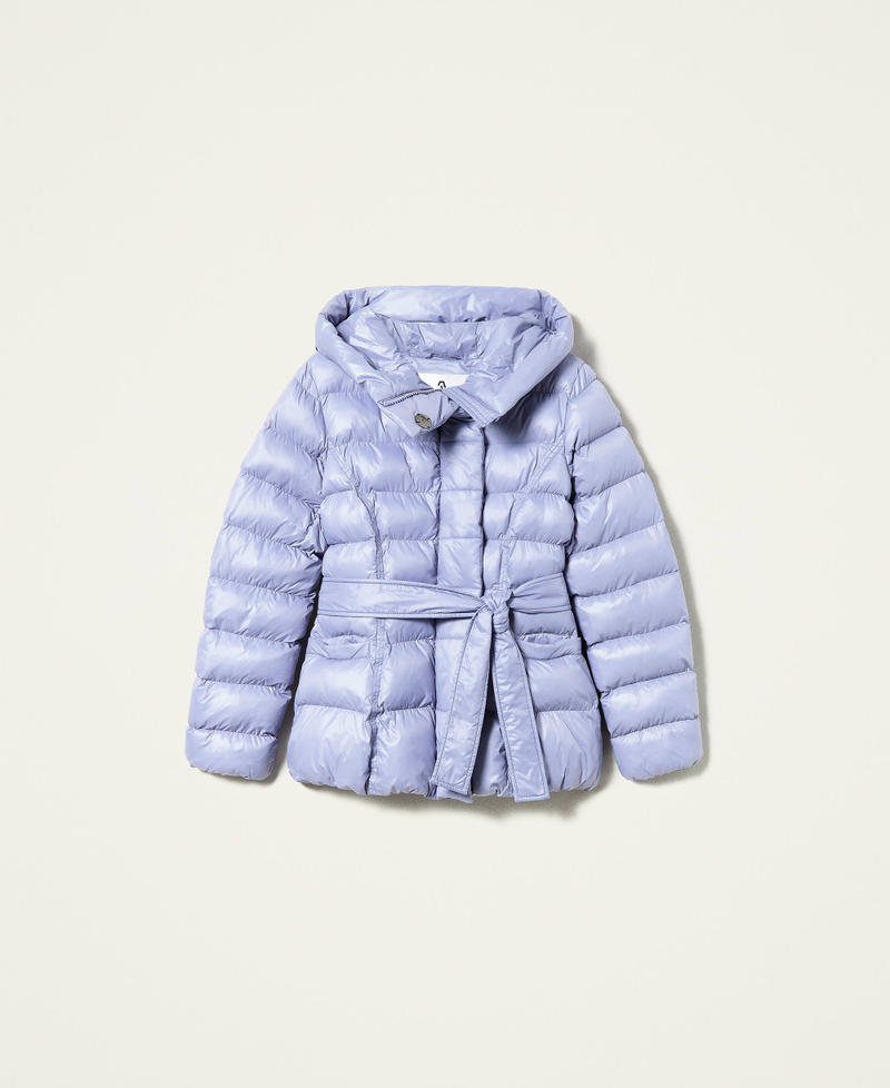 Short puffer jacket made from recycled technical fabric "Persian Violet" Purple Woman 222AP2730_10056_0S