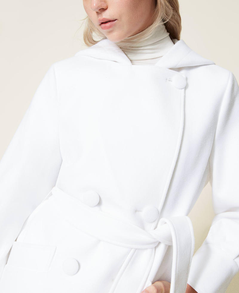 Manteau long avec polyester recyclé Beige « Parchment » Femme 222AP2740-05
