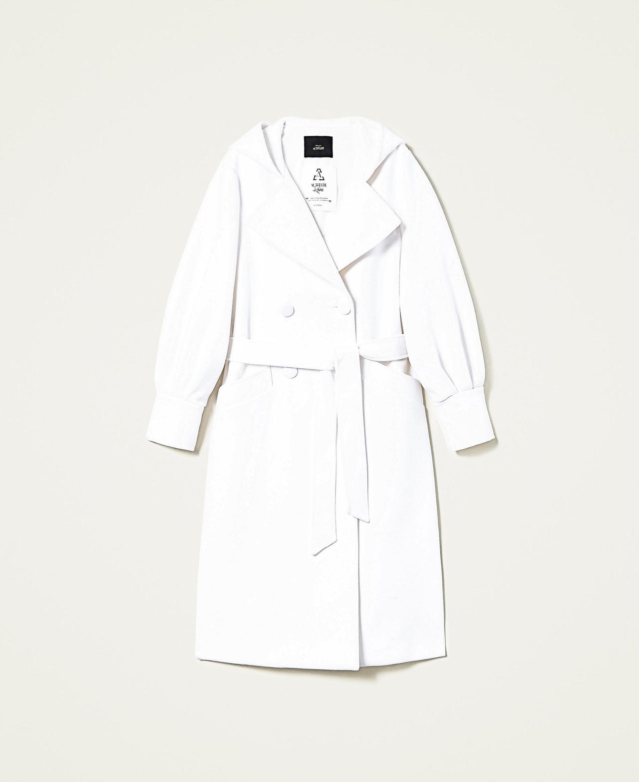 Manteau long avec polyester recyclé Beige « Parchment » Femme 222AP2740-0S
