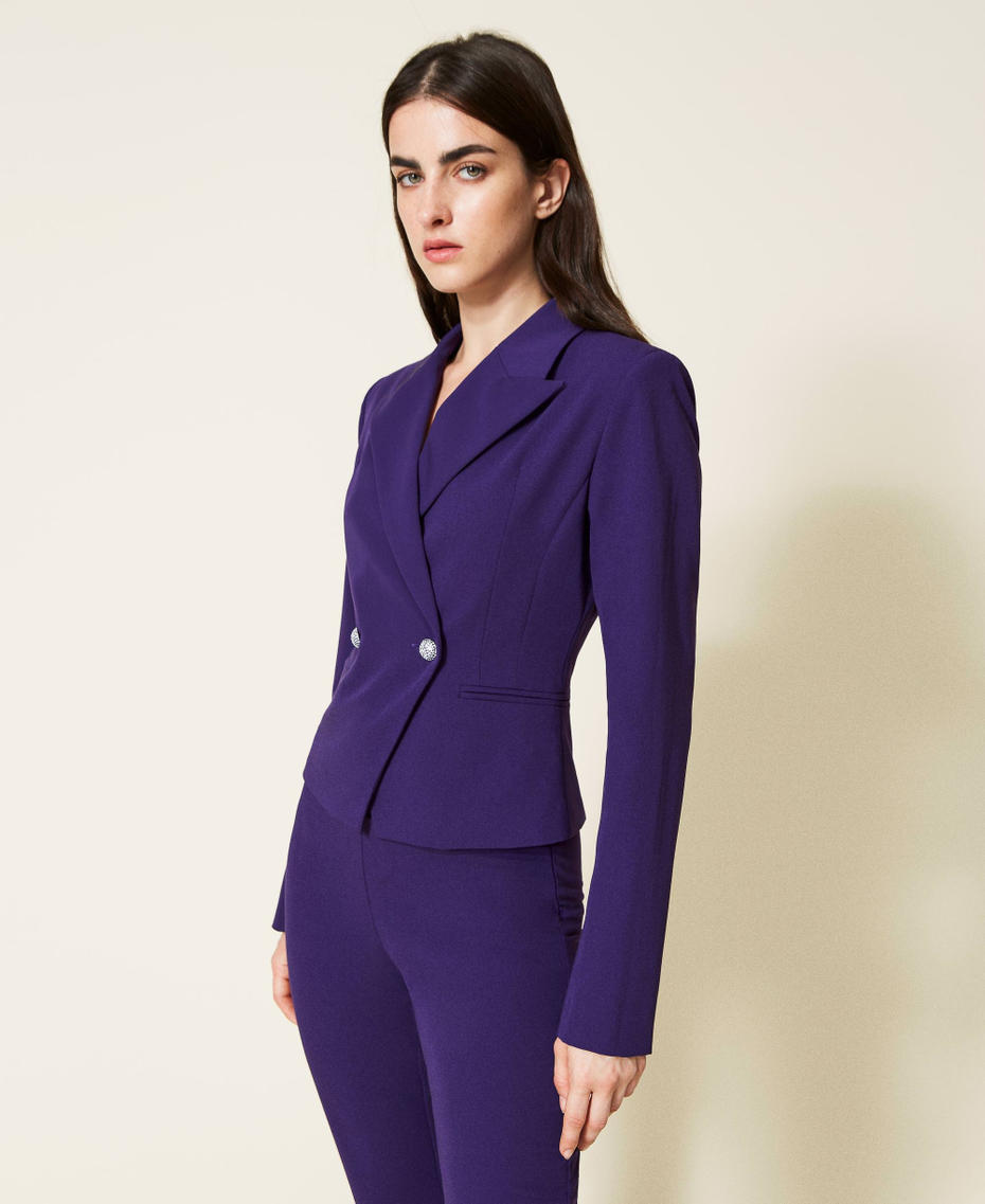 Vicolo giacca blazer doppiopetto misto lino marrone main image 1