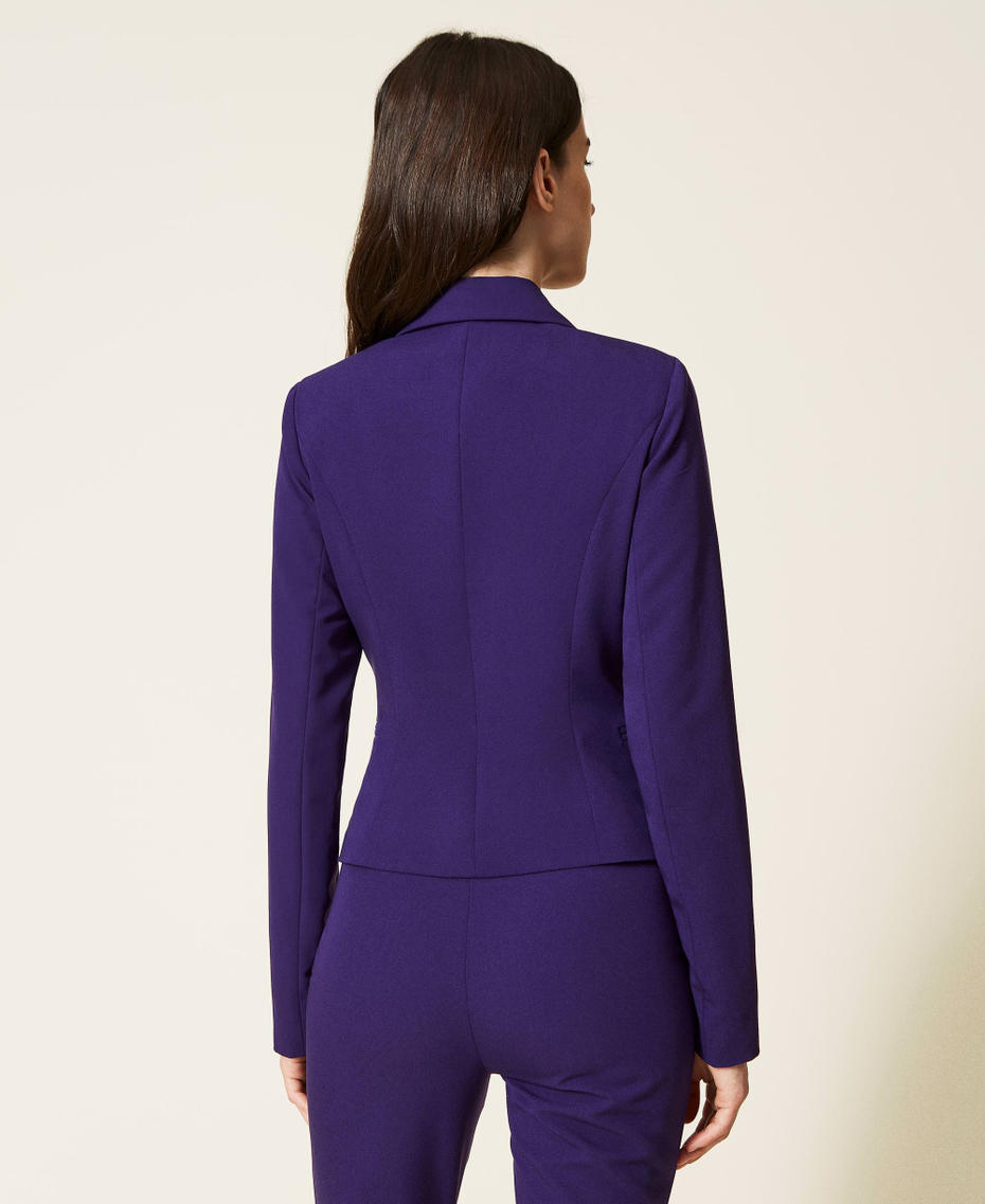 Chaqueta blazer de doble botonadura de franela Mujer Morado TWINSET Milano