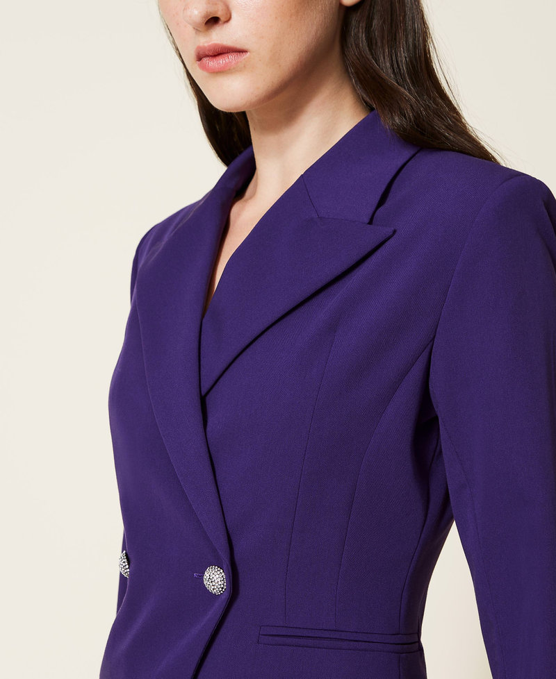 Двубортный пиджак-блейзер из фланели Фиолетовый "Индиго" женщина 222AP2760-05
