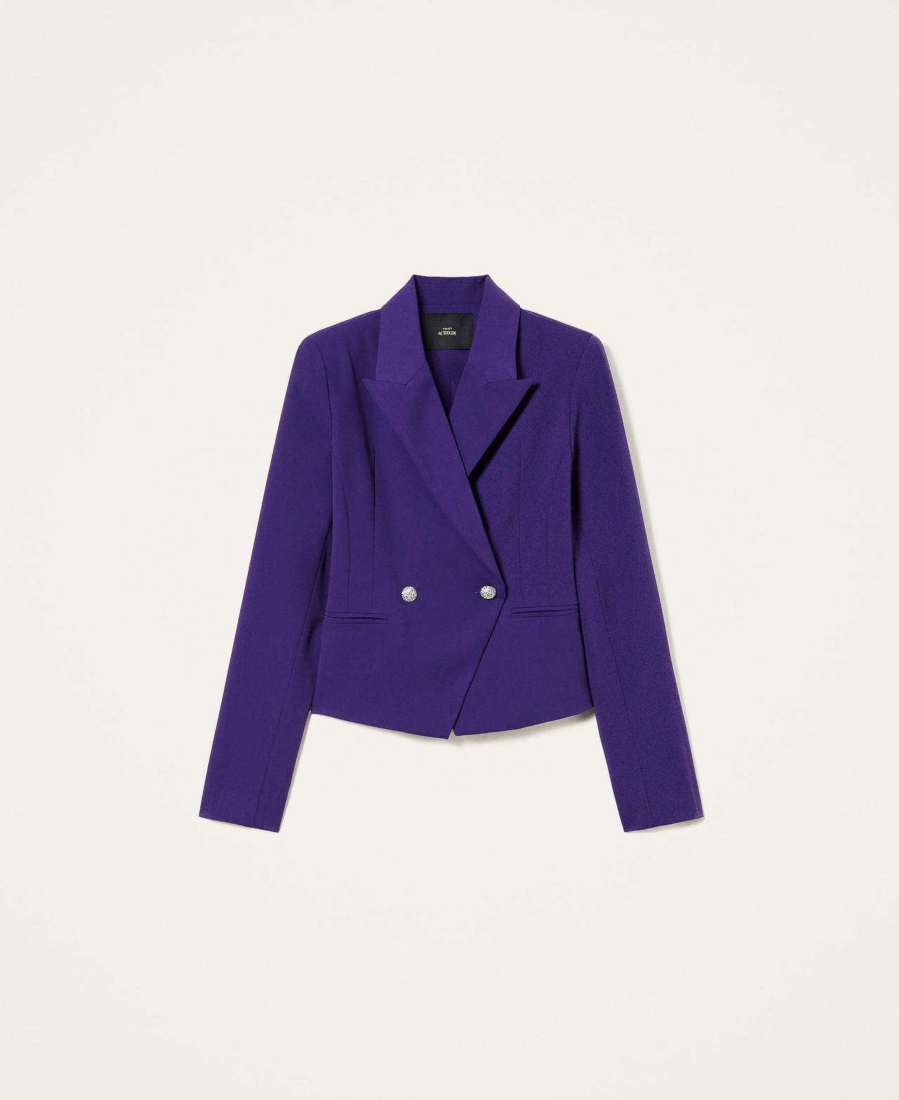 Двубортный пиджак-блейзер из фланели Фиолетовый "Индиго" женщина 222AP2760-0S