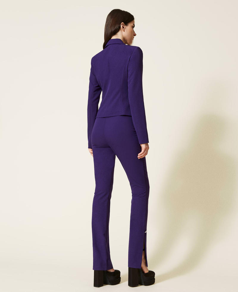 Расклешенные брюки из фланели с пуговицами-украшением Фиолетовый "Индиго" женщина 222AP2761-04