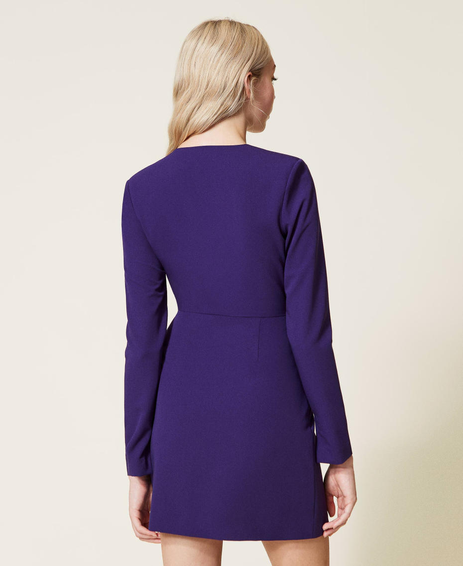 Short flannel dress with jewel buttons