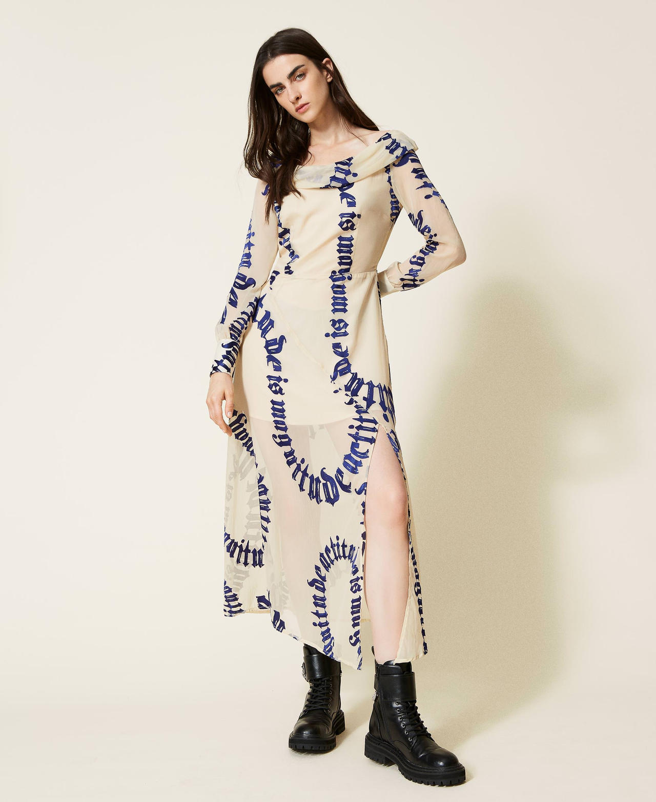 Maxikleid mit Dévoré-Print