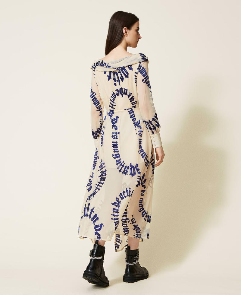 Long dress with dévoré print Parch Actitude is Magnitude Design Woman 222AP2780-04