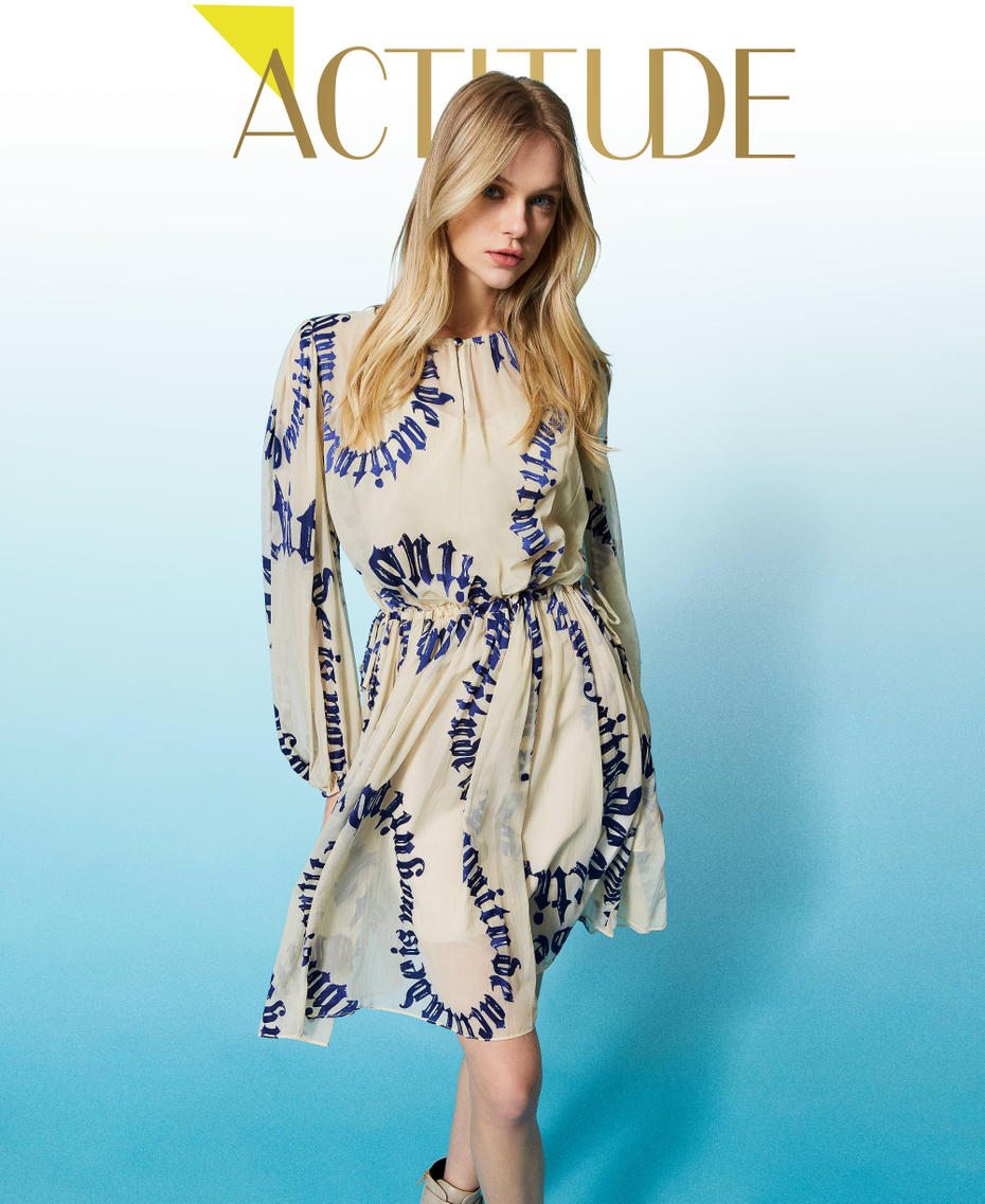 Short dress with dévoré print