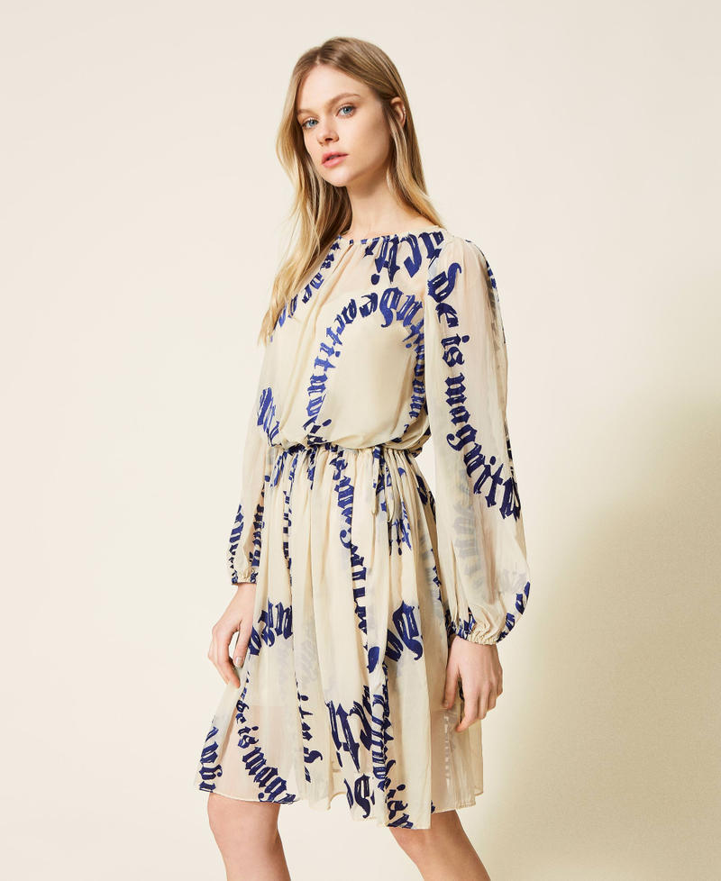Short dress with dévoré print