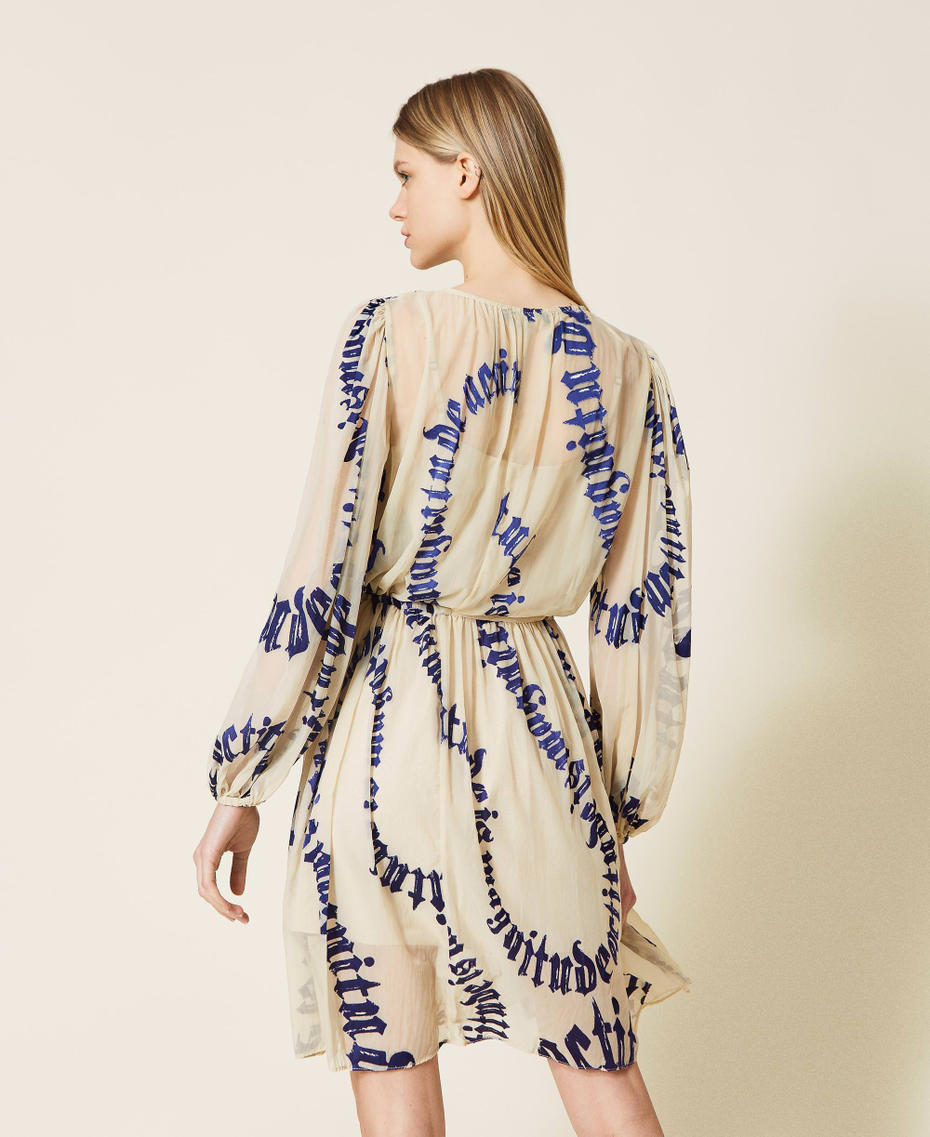 Short dress with dévoré print