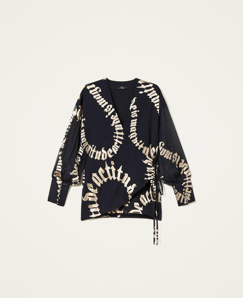 Camicia a kimono con stampa dévoré
