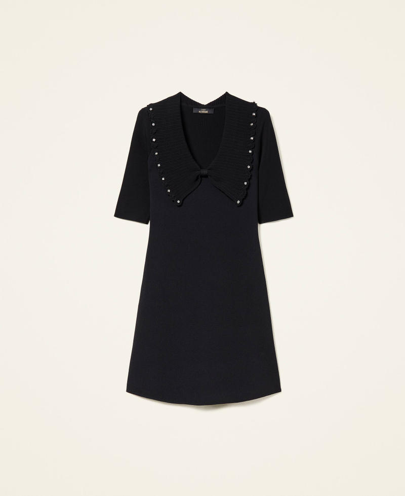 Трикотажное платье со стразами