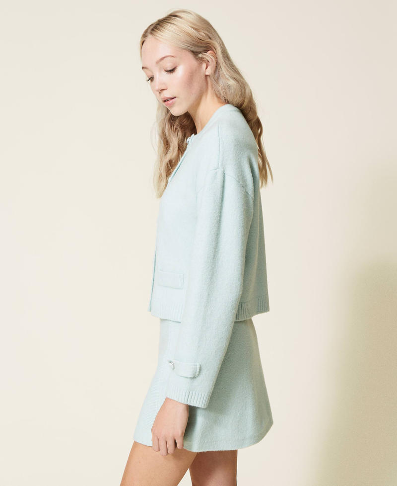 Felted-like knit cardigan