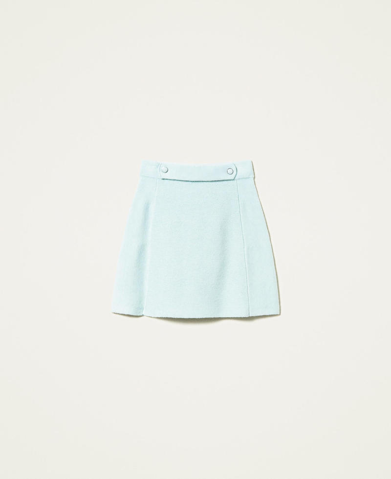 Felted-like short knit skirt "Lichen” Green Woman 222AP3117-0S