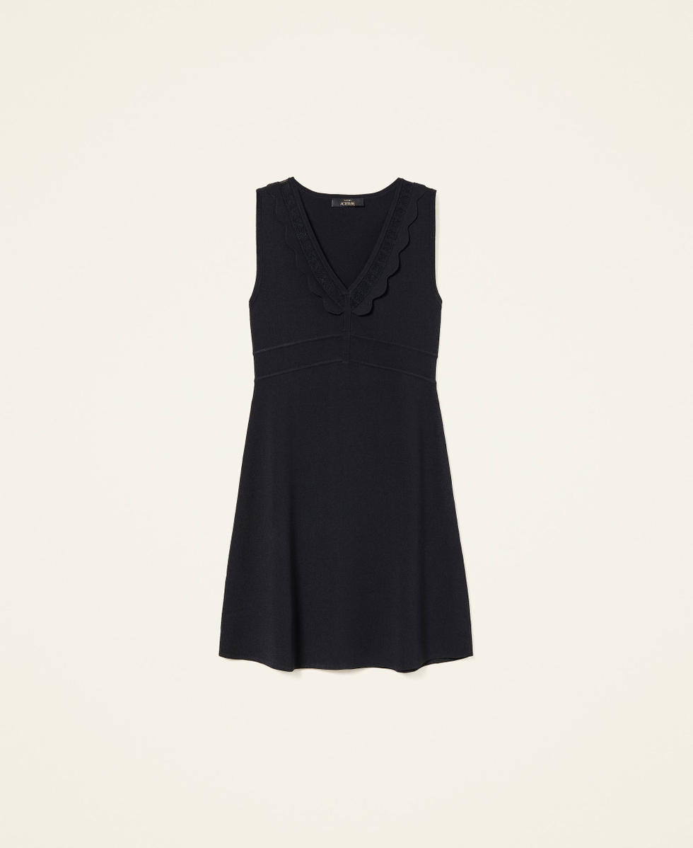 Knit dress with openwork