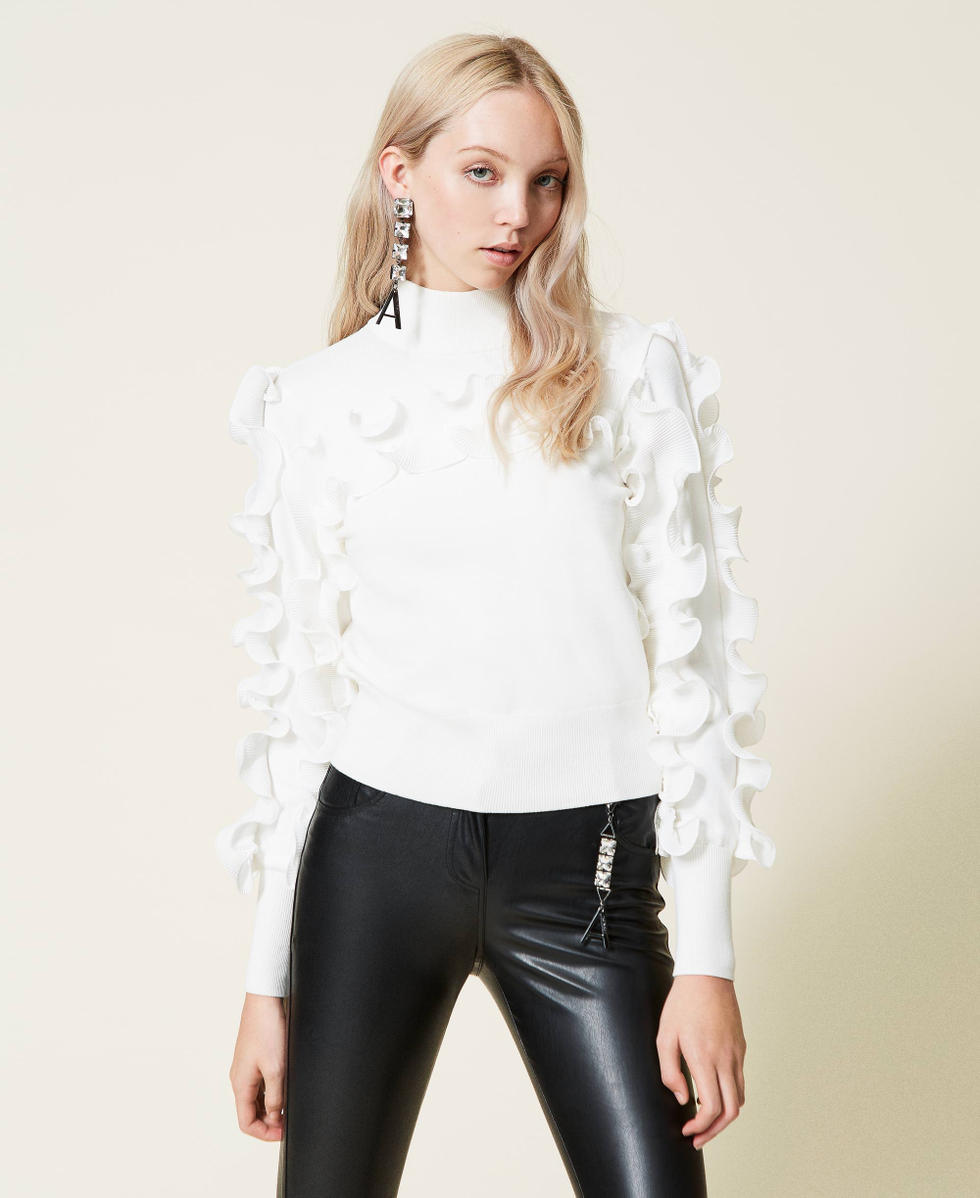 Turtleneck with ruffles cheap