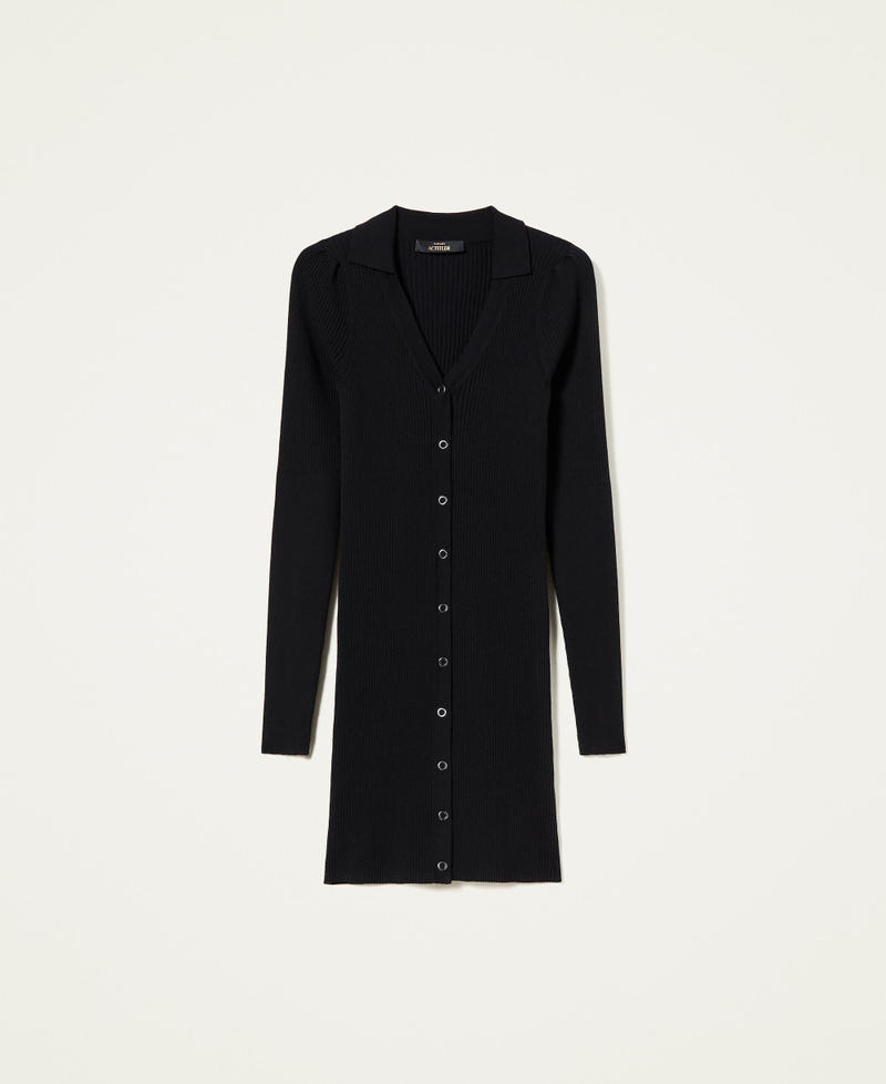 Fitted cardi-dress with buttons