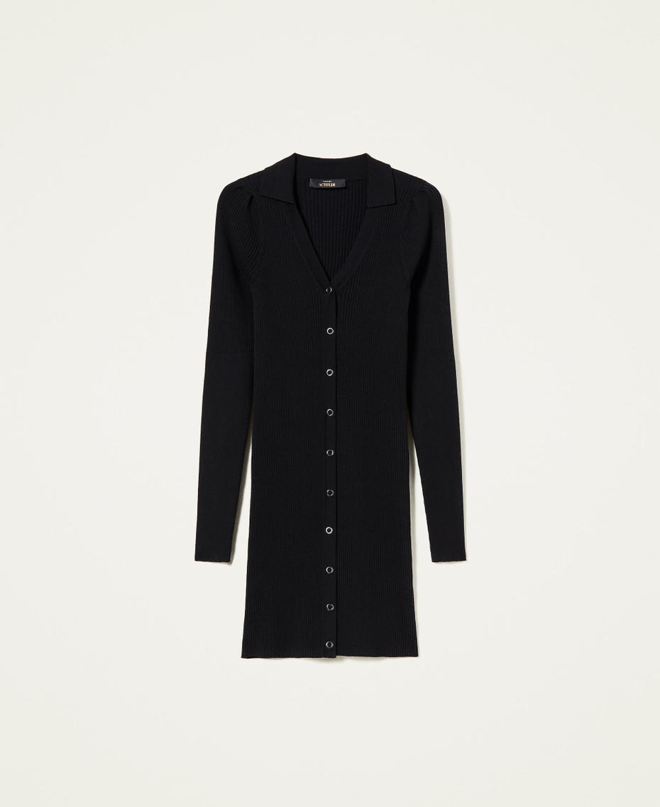 Abito-cardigan fitted con bottoni