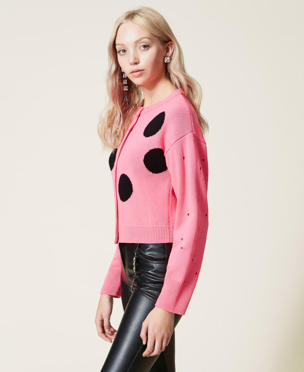 連休限定　sculptor同型　Polka Dot Cardigan pink Polka Dot Cardigan Baby Pink/Brown – Sculptor