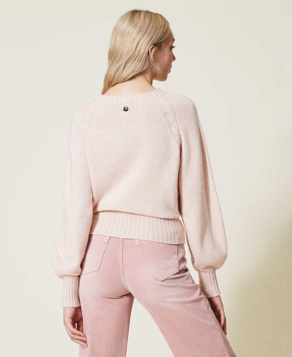 Wool blend jumper with brooch
